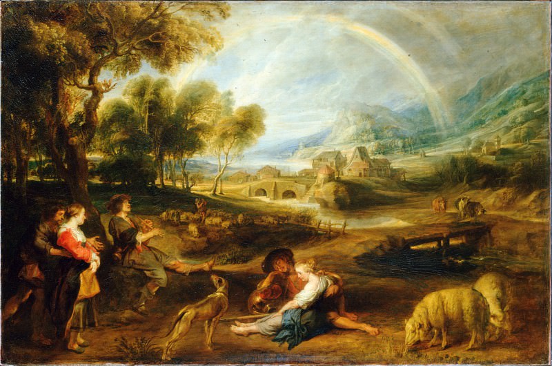 Рубенс, Питер Пауль - Пейзаж с радугой (~1636). Эрмитаж ~ часть 14 (Качество)