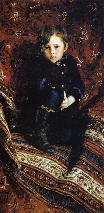 Portrait of Yuri Repin, the Artists Son, in childhood. Ilya Repin