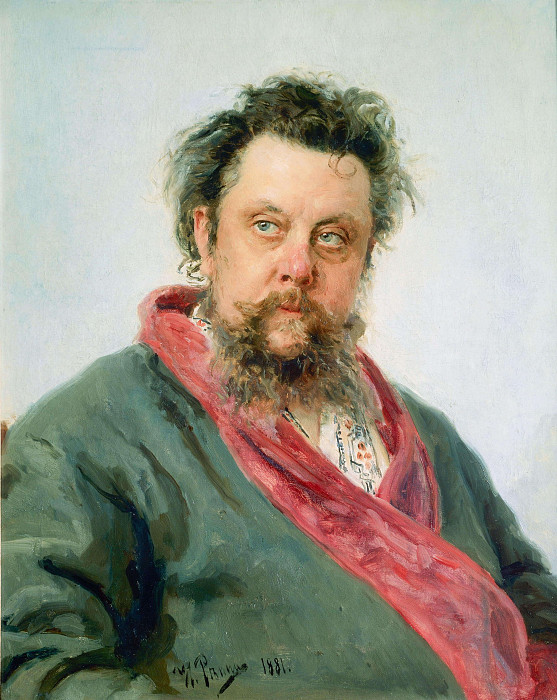 Portrait of the composer M.P. Mussorgsky (1839-1881). Ilya Repin