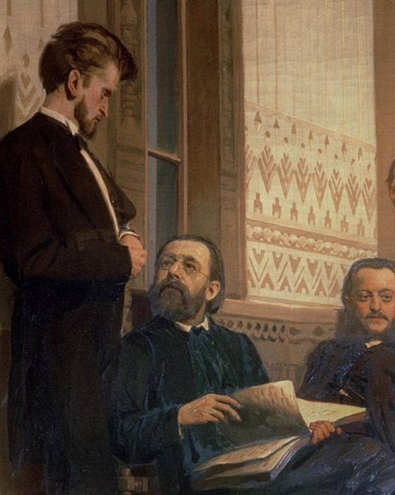 Eduard Frantsovitch Napravnik (1839-1916) and Bedrich Smetana (1824-84). Ilya Repin