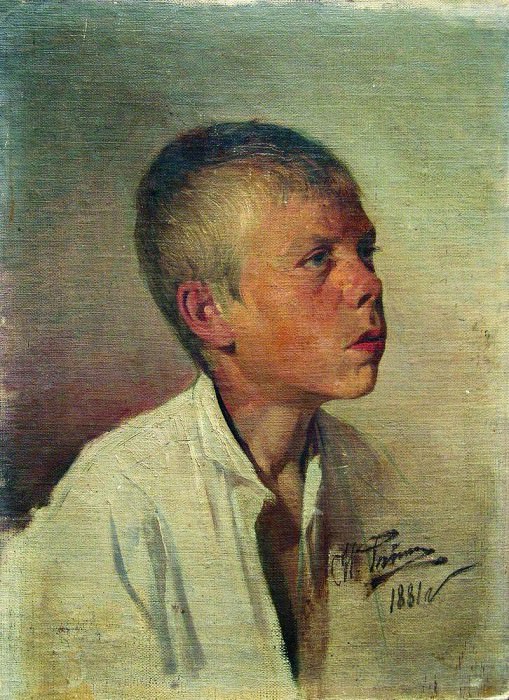 Portrait of a boy. Ilya Repin