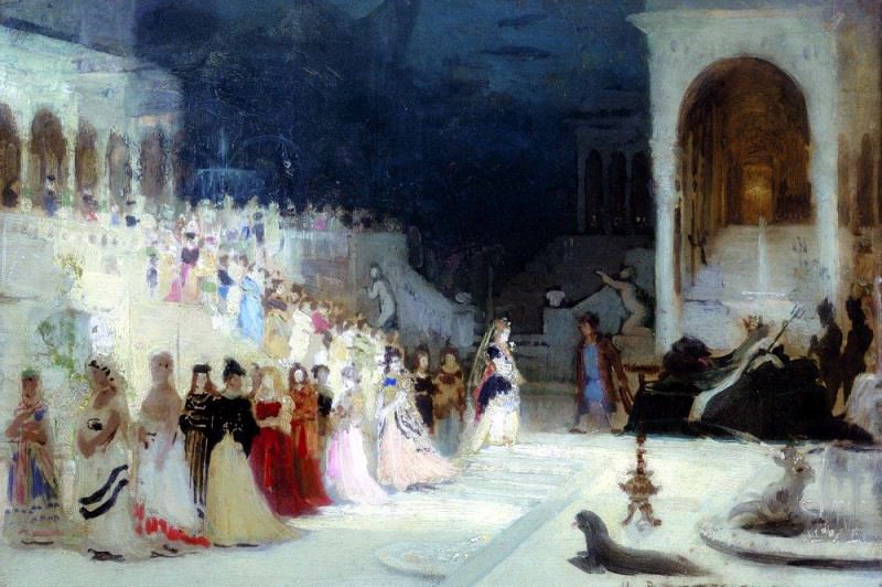 A scene from the ballet. 1875. Ilya Repin