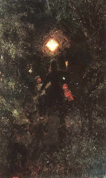Walk with lanterns. 1879. Ilya Repin