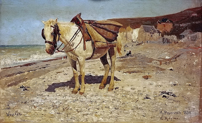 Horse for the collection of stones in Velay. 1874. Ilya Repin
