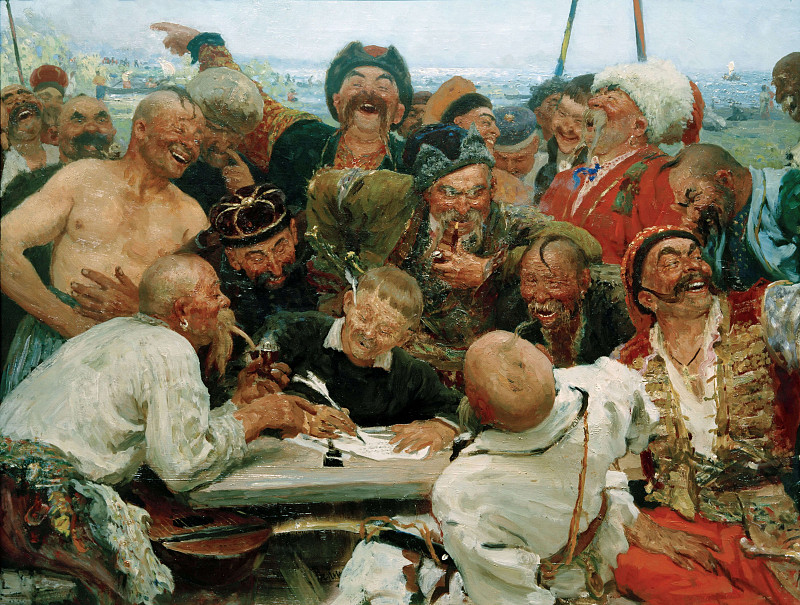 Cossacks write a letter to the Turkish sultan, Ilya Repin