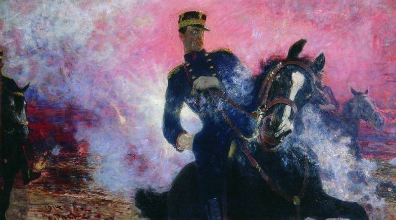 Бельгийский король Альберт I (1875-1934) в момент взрыва плотины во время Первой мировой войны. Илья Ефимович Репин