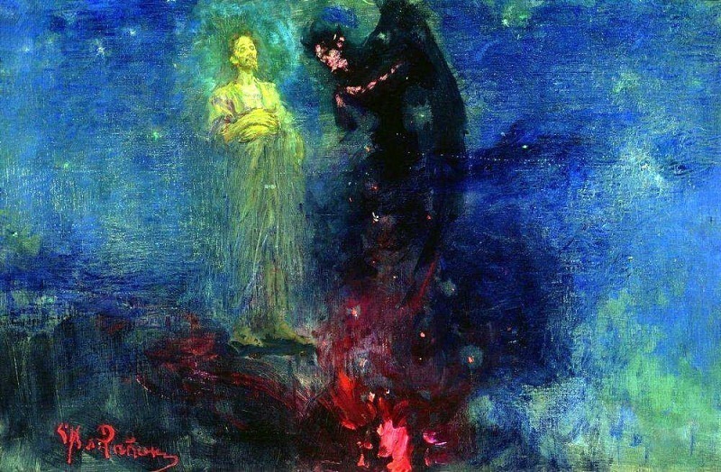 Otydi from me, Satan. 1860. Ilya Repin