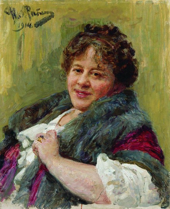 Portrait of the writer TL Shchepkina-Kupernik. 1914. Ilya Repin