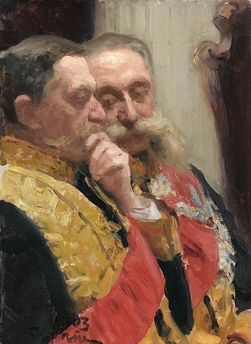 Portrait of I.L. Goremykin and N.N. Gerard, members of the State Council. Ilya Repin