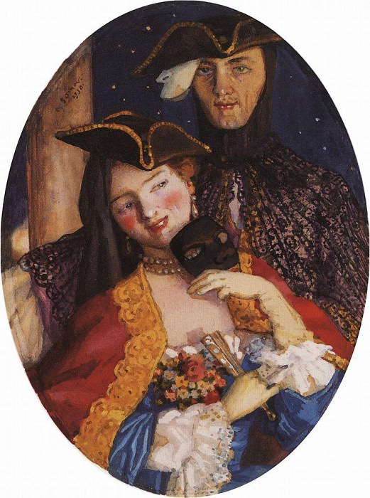 Two masks (Pair on the eve of the carnival). Konstantin Andreevich Somov