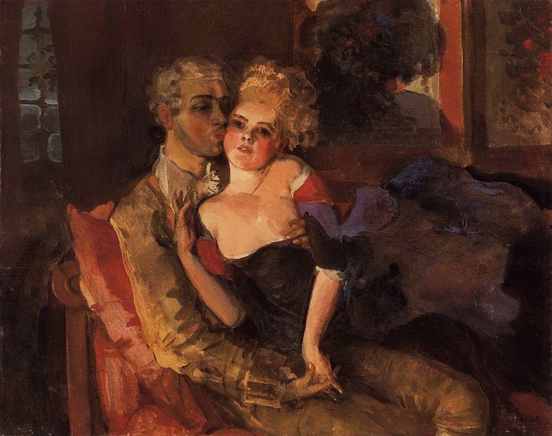 Lovers. Evening. 1910. Konstantin Andreevich (1869-1939) Somov