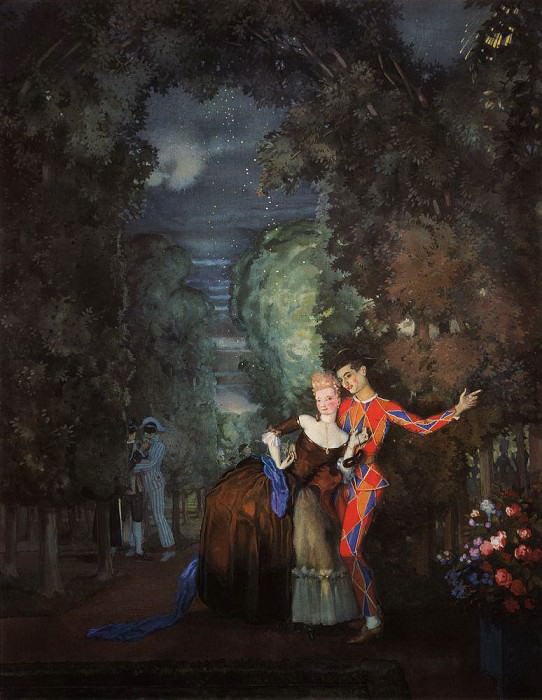 Harlequin and lady. Konstantin Andreevich Somov