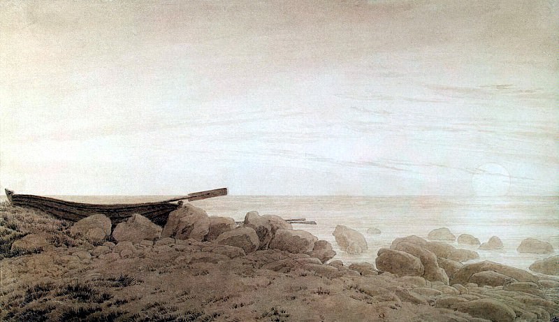 Фридрих, Каспар Давид - Лодка на берегу при восходе луны. Эрмитаж ~ часть 12