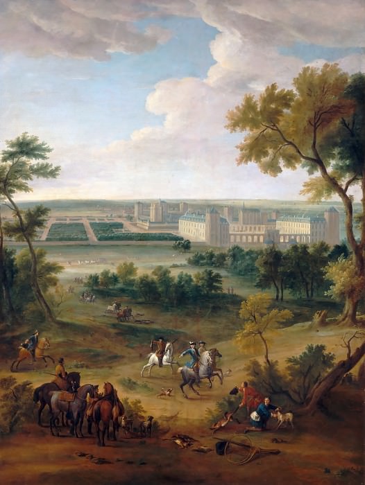 Жан-Батист Мартен -- Вид замка в Венсене близ парка. Версальский дворец
