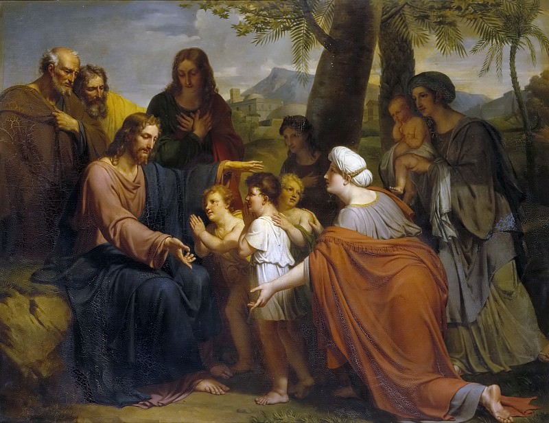 Antoine Ansiaux -- Christ Blessing the Children (Suffer Little Children; Jésus-Christ bénissant les enfants). Château de Versailles