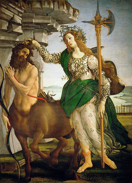 Sandro Botticelli - Pallas and the Centaur. Uffizi