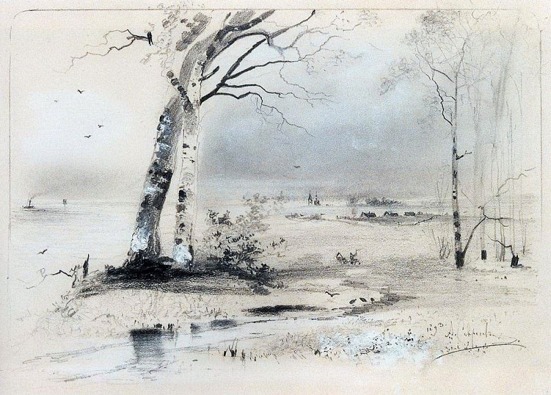 Early spring. Birch river. 1893. Alexey Kondratievich Savrasov