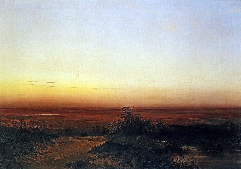 Dawn in the steppe. 1852. Alexey Kondratievich Savrasov
