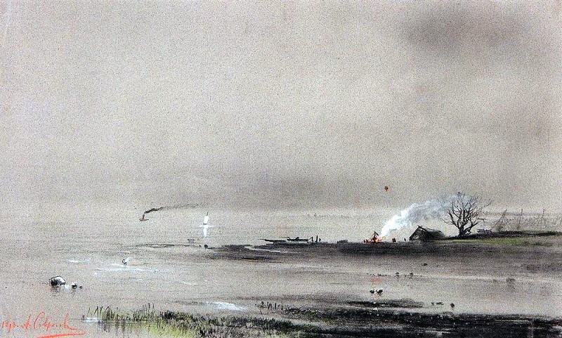 Spassky backwater on the Volga. 1893. Alexey Kondratievich Savrasov