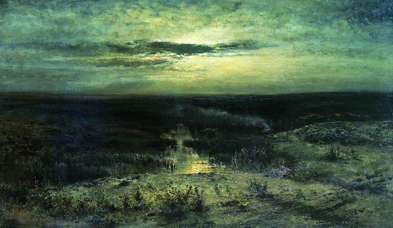 Moonlit Night. Swamp. 1870. Alexey Kondratievich Savrasov