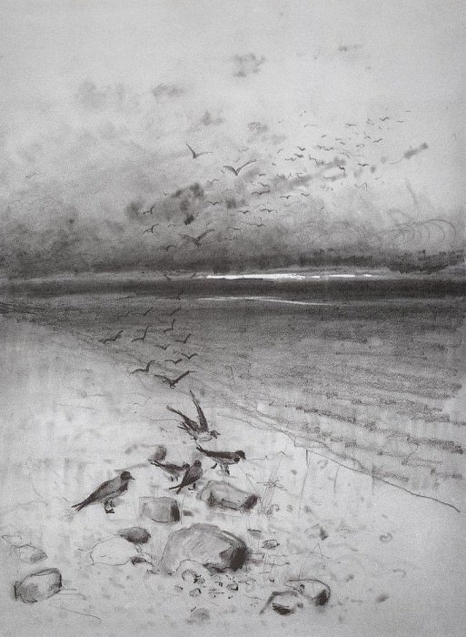 Evening. Field with crows. 1880. Alexey Kondratievich Savrasov