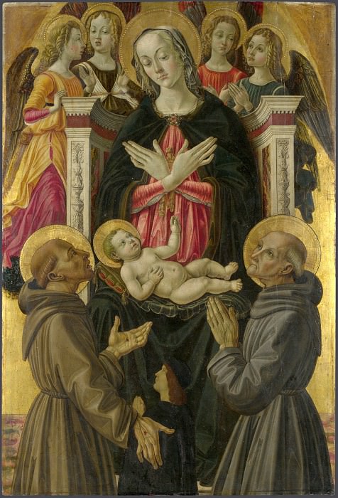 Бартоломео Капорали – Мадонна с Младенцем со святыми, ангелами и донатором, Часть 1 Национальная галерея