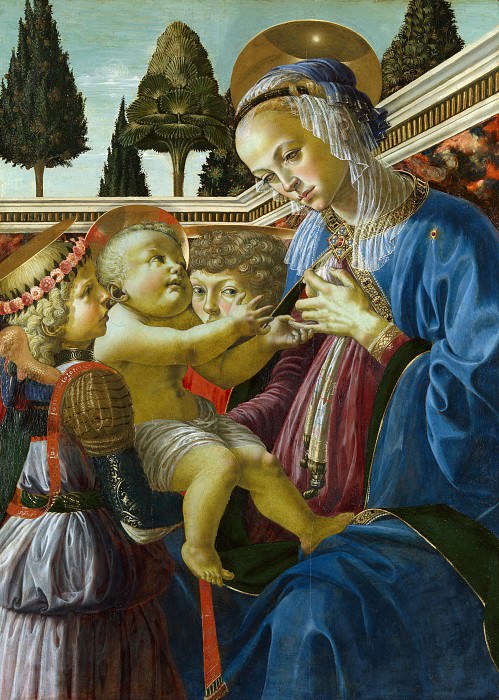 Андреа дель Верроккьо - Мадонна с Младенцем и двумя ангелами. Часть 1 Национальная галерея