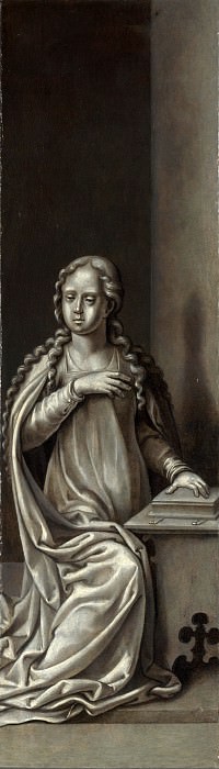 Circle of Pieter Coecke van Aalst – The Virgin Annunciate – Reverse of Right Hand Shutter, Part 1 National Gallery UK