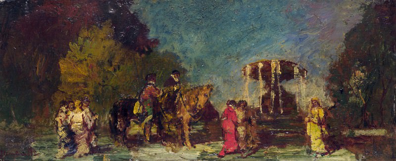 Adolphe Monticelli - Fountain in a Park. Part 1 National Gallery UK