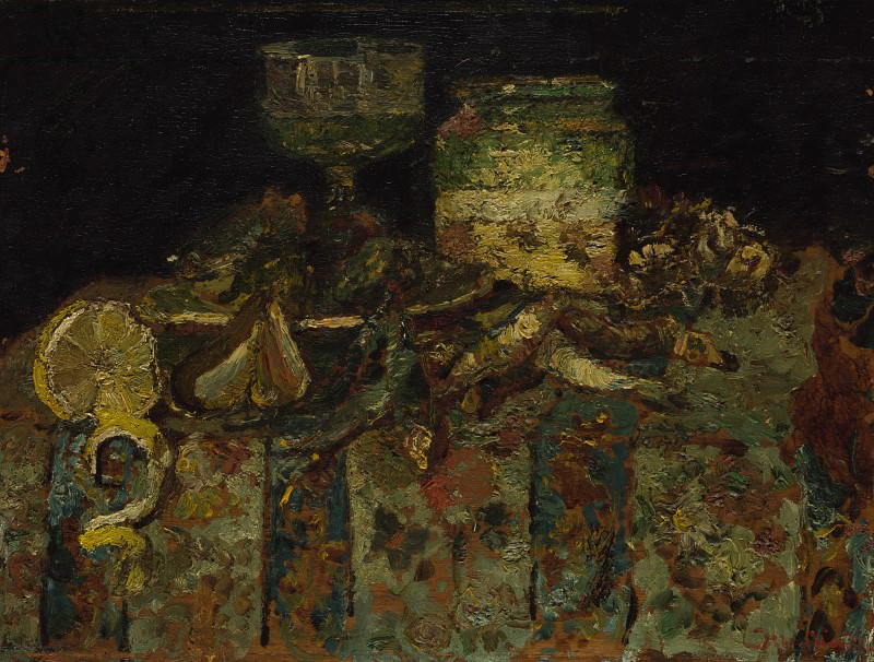 Adolphe Monticelli - Still Life - Oysters, Fish. Part 1 National Gallery UK