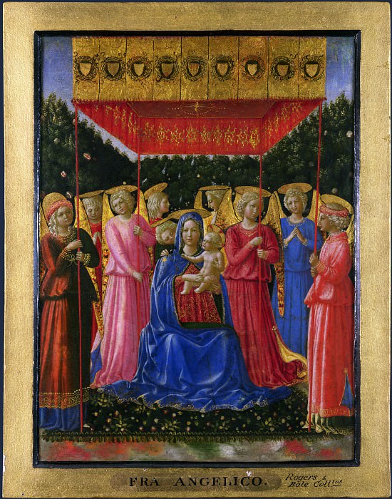 Probably by Benozzo Gozzoli – The Virgin and Child with Angels, Part 1 National Gallery UK