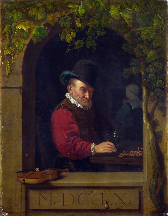 After Frans van Mieris the Elder - An Old Fiddler. Part 1 National Gallery UK
