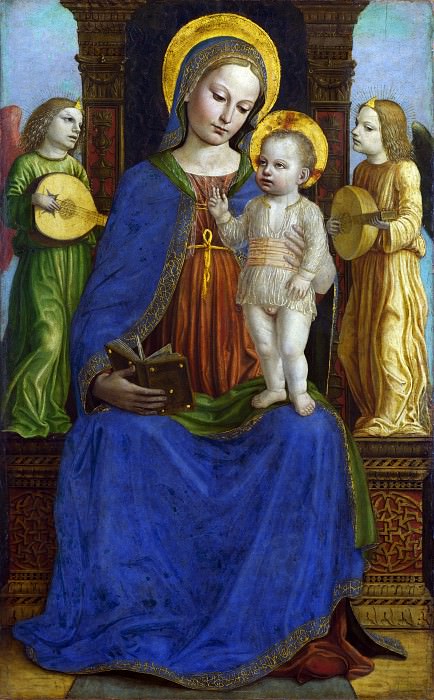 Бернардино Бергоньоне - Мадонна с Младенцем и двумя ангелами. Часть 1 Национальная галерея