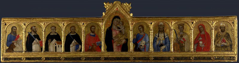 Andrea di Bonaiuto da Firenze - The Virgin and Child with Ten Saints. Part 1 National Gallery UK