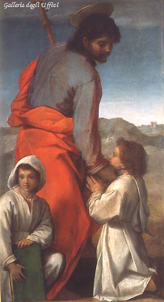 St. James with Two Children. Andrea del Sarto