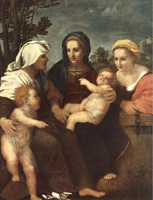 Madonna and Child with Sts Catherine Elisabeth and John the Baptist WGA. Andrea del Sarto