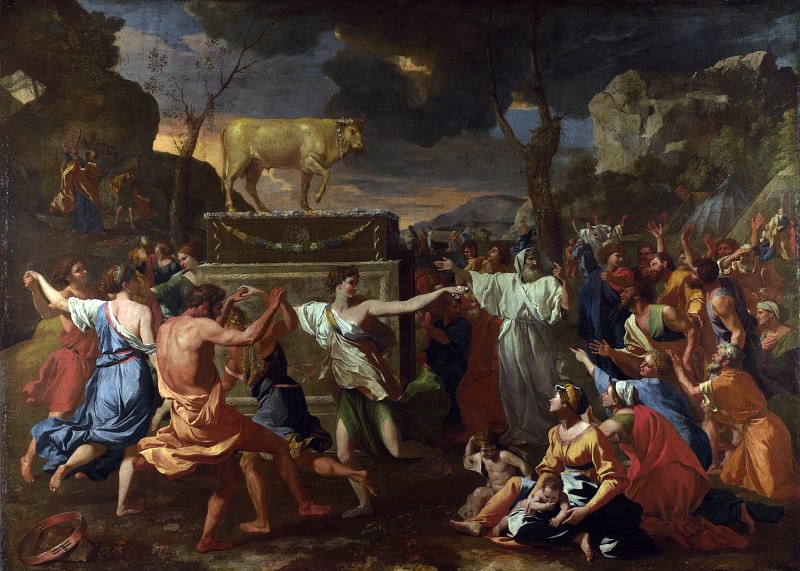 The Adoration of the Golden Calf. Nicolas Poussin