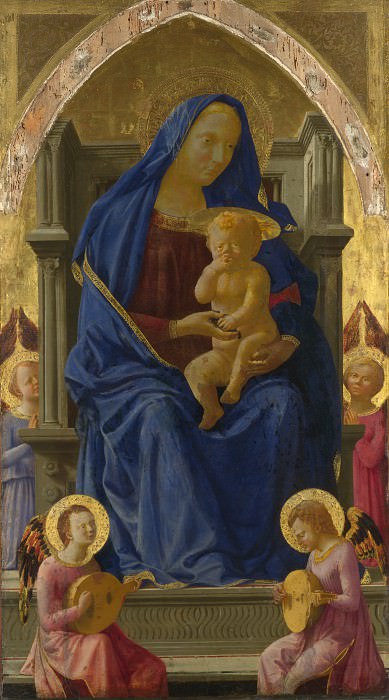 Мазаччо - Мадонна с Младенцем на троне. Часть 5 Национальная галерея