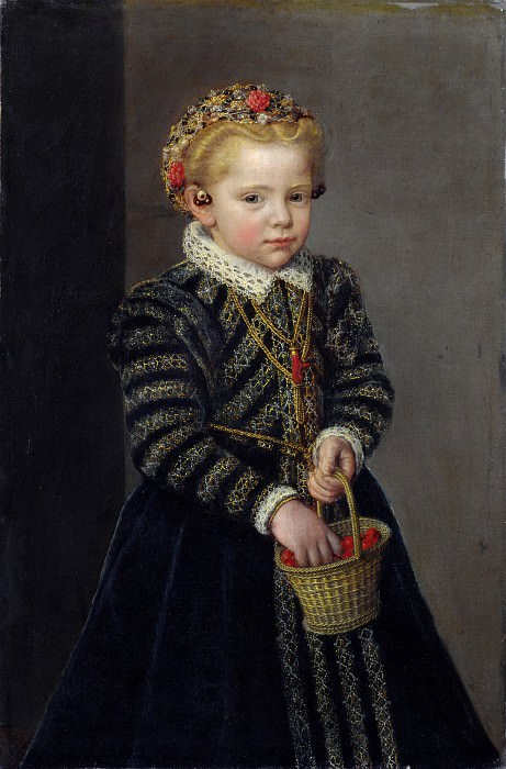 Netherlandish - A Little Girl with a Basket of Cherries. Part 5 National Gallery UK
