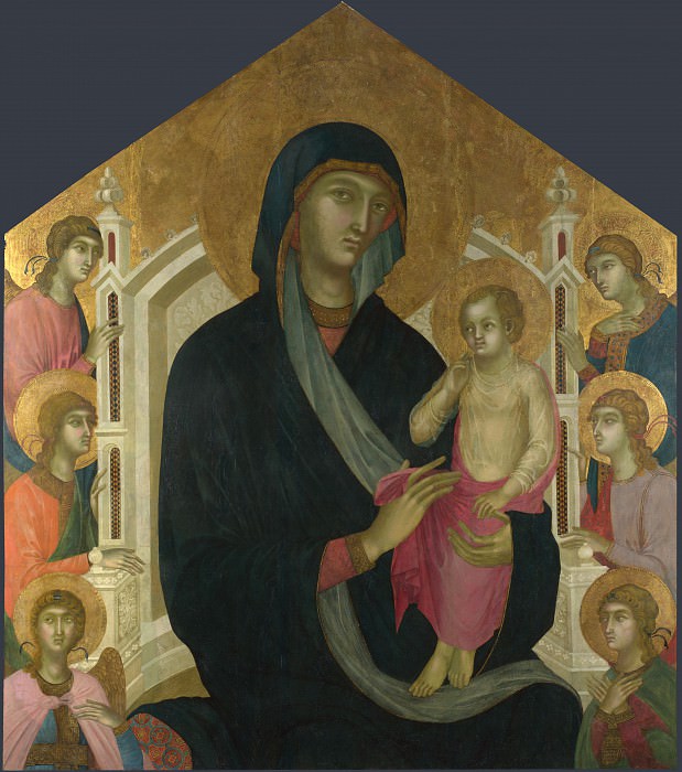 Мастер фресок в Казоле - Мадонна с Младенцем и шестью ангелами. Часть 5 Национальная галерея