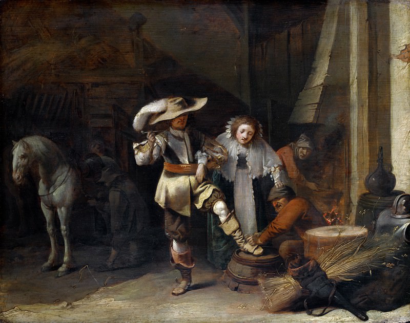 Pieter Quast – A Man and a Woman in a Stableyard, Part 5 National Gallery UK