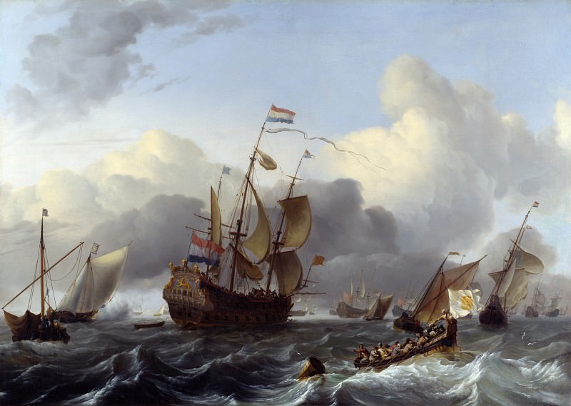 Ludolf Bakhuizen - The Eendracht and a Fleet of Dutch Men-of-war. Part 5 National Gallery UK