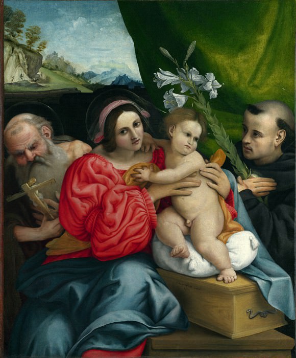 Lorenzo Lotto - The Virgin and Child with Saints. Part 5 National Gallery UK