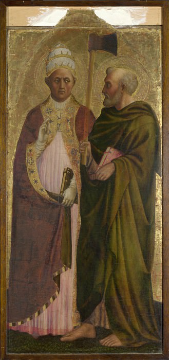 Masolino - A Pope (Saint Gregory) and Saint Matthias. Part 5 National Gallery UK