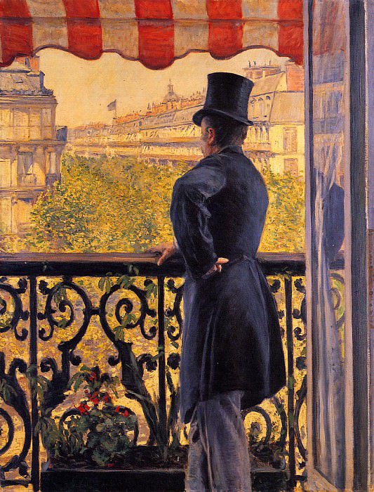The Man on the Balcony. Gustave Caillebotte
