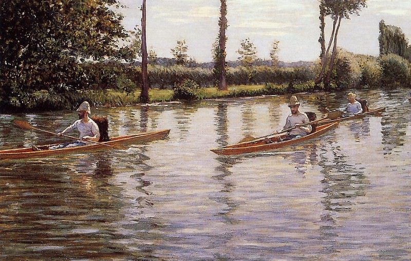 Perissoires sur lYerres (also known as Boating on the Yerres). Gustave Caillebotte