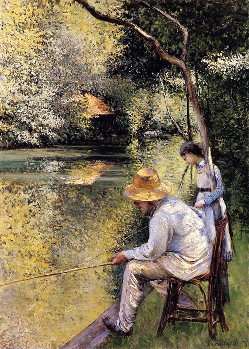 Fishing. Gustave Caillebotte