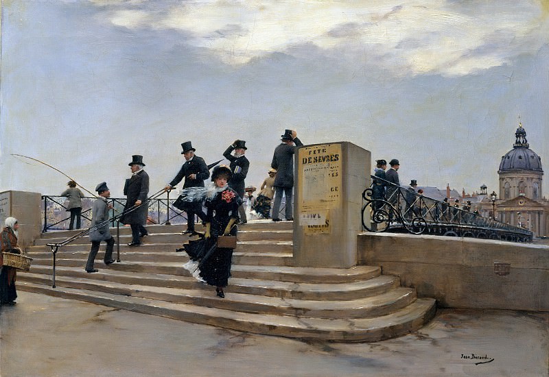 Jean Béraud - A Windy Day on the Pont des Arts. Metropolitan Museum: part 1