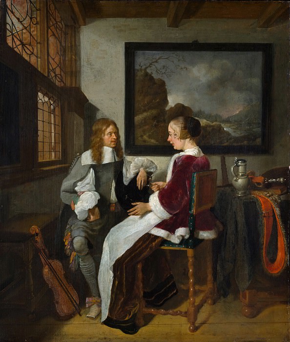 Quirijn van Brekelenkam , after 1622–ca. 1669 Leiden) - Sentimental Conversation. Metropolitan Museum: part 1