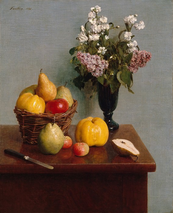 Henri Fantin-Latour - Still Life with Flowers and Fruit. Metropolitan Museum: part 1